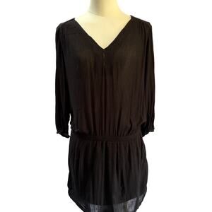 Women’s H&M Black Sheer Long Sleeve Blouse Sz 6